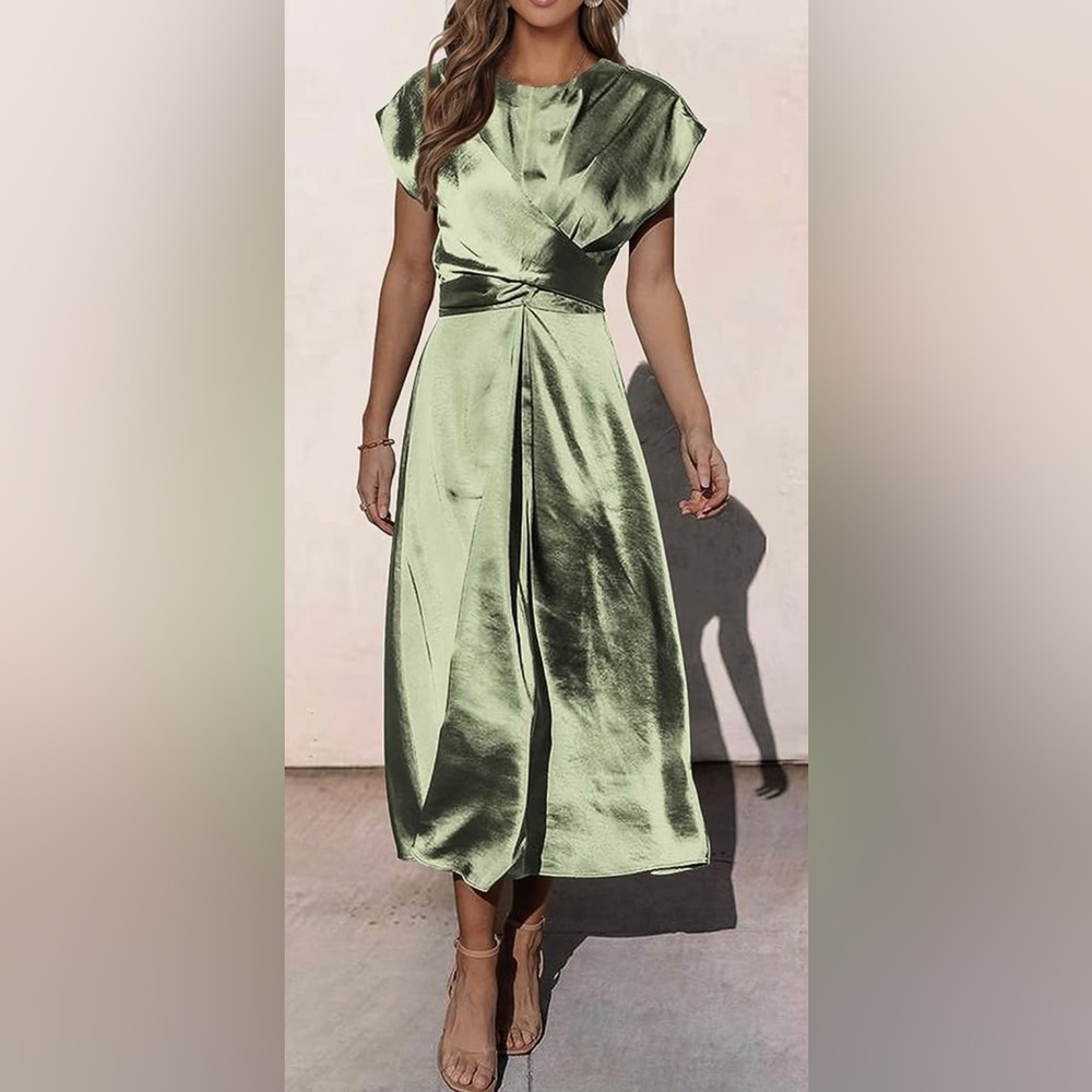PRETTYGARDEN Women’s Satin Midi Dress